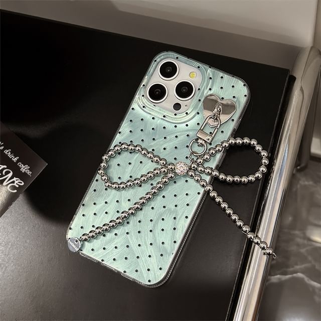 Dot Set Phone Charm Polka Strap Case /