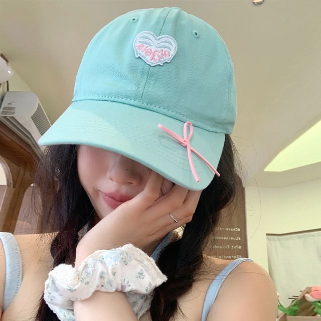 Heart Applique Cap Baseball