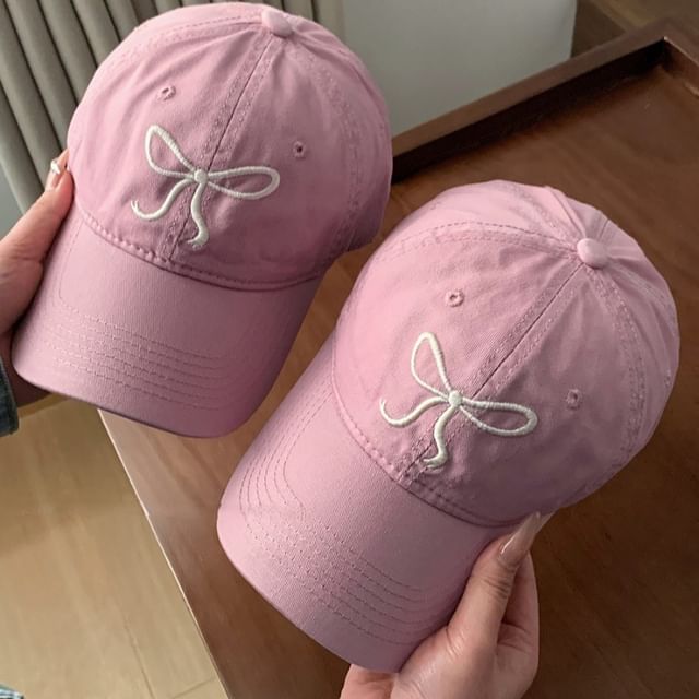 Baseball Cap Bow Embroidered
