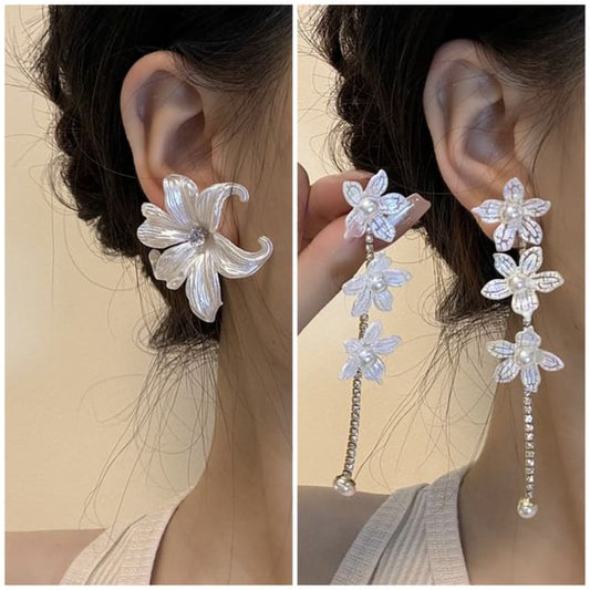 Floral Earring / Stud Dangle Alloy
