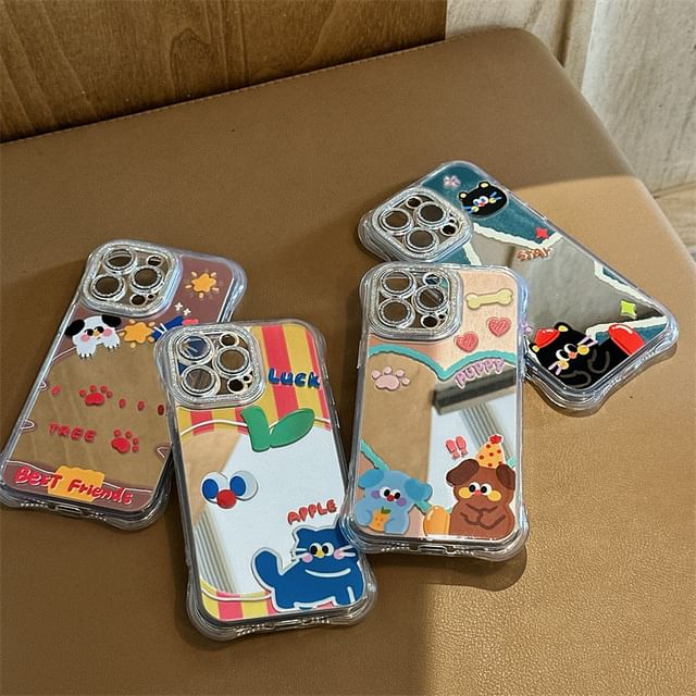 Mirrored Case Phone Cartoon