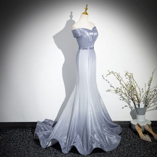 Gown Evening Mermaid Glitter Tube Gradient