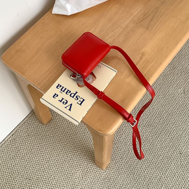 Faux Plain Bag Leather Crossbody