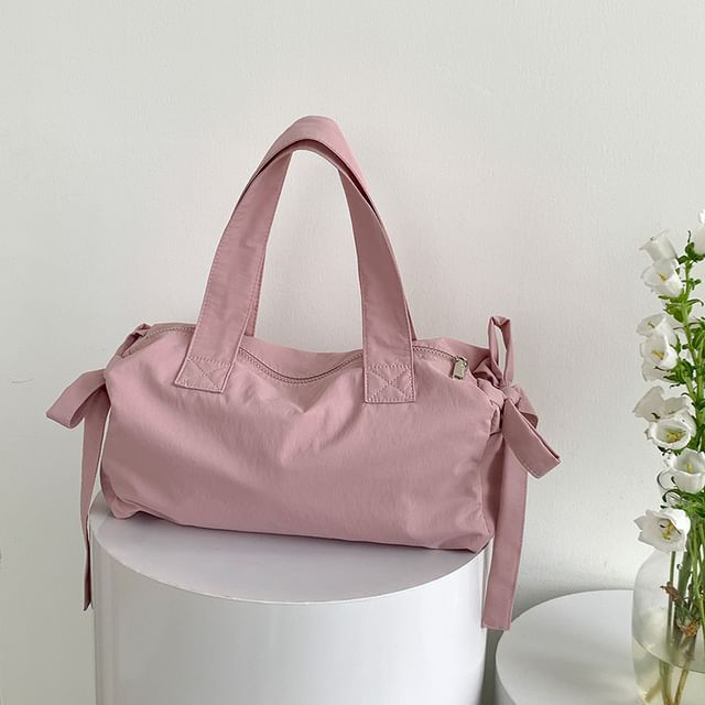 Bag Tote Bow Nylon Plain Accent