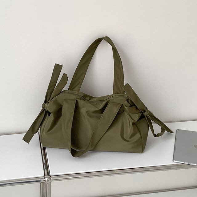 Bag Tote Bow Nylon Plain Accent
