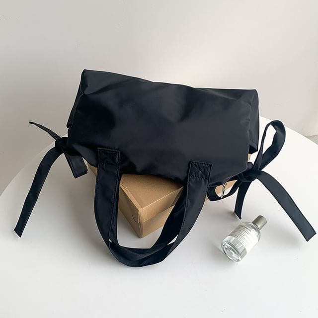 Bag Tote Bow Nylon Plain Accent