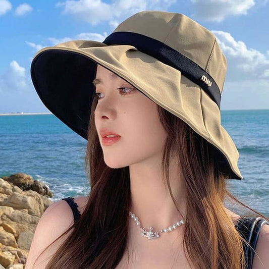 Contrast Trim Hat Bucket Brim Wide