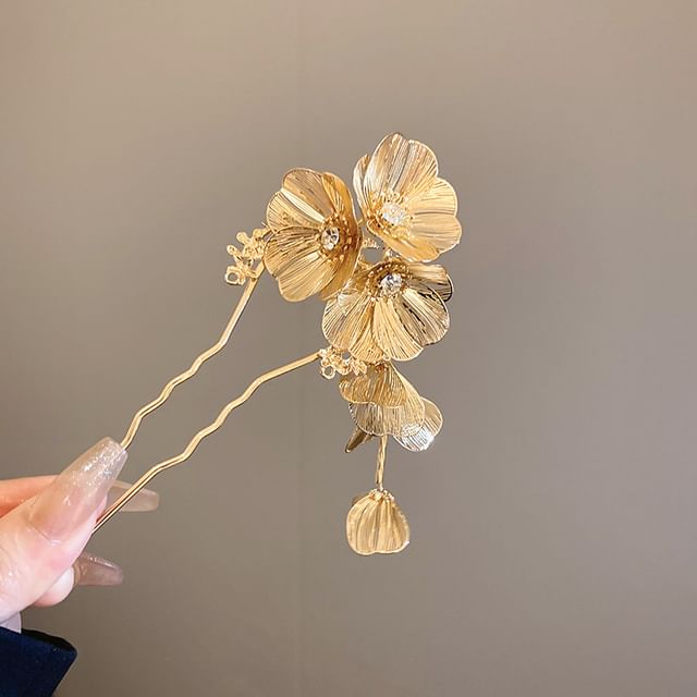 Stick Floral Rhinestone Hair