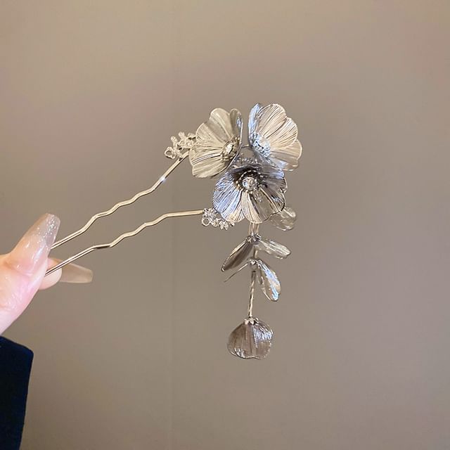 Stick Floral Rhinestone Hair