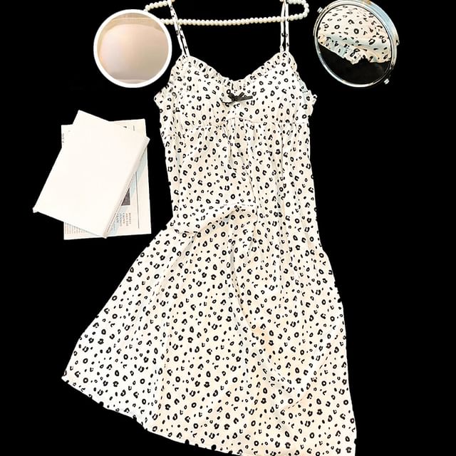 Nightgown Strap Spaghetti Leopard