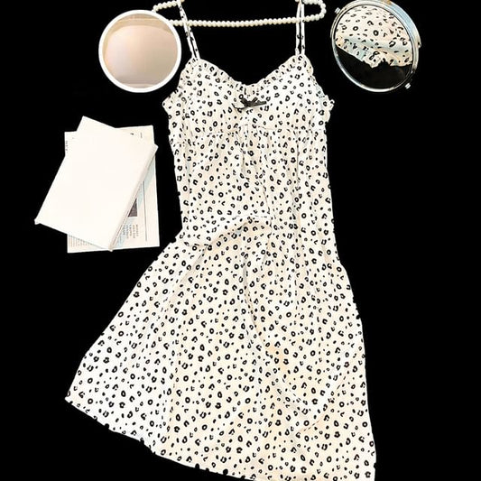 Nightgown Strap Spaghetti Leopard