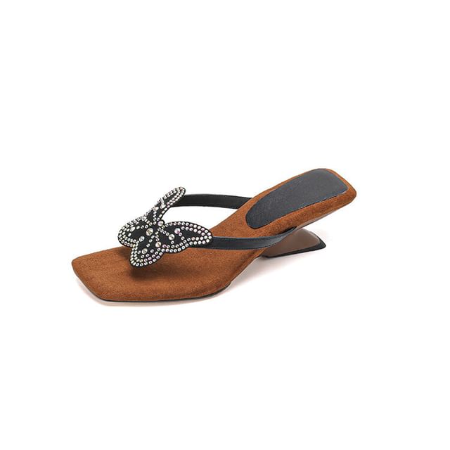 Thong Wedge Sandals Butterfly