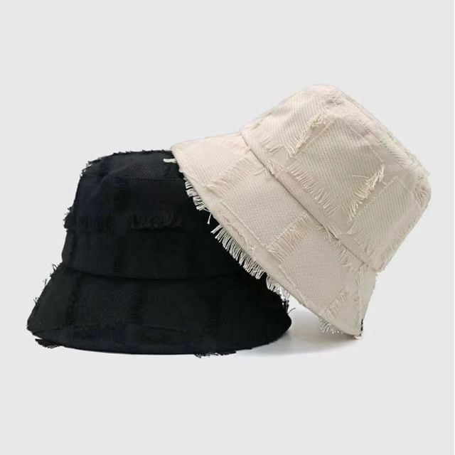 Frayed Bucket Distressed Edge Hat