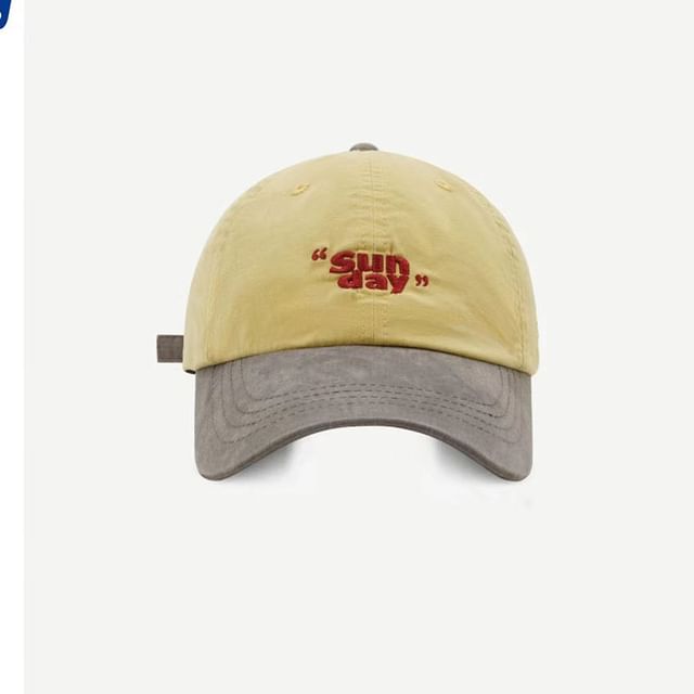 Embroidered Lettering Two-Tone Baseball Cap
