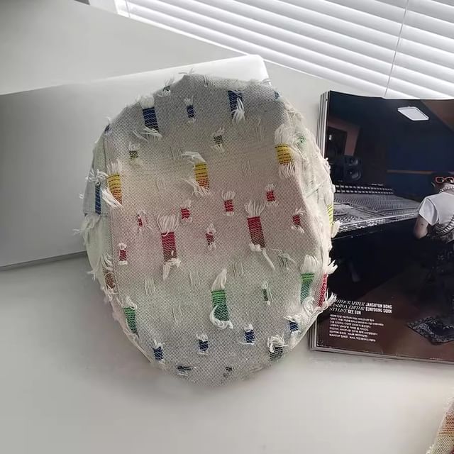 Cabbie Hat Patchwork Newsboy Distressed