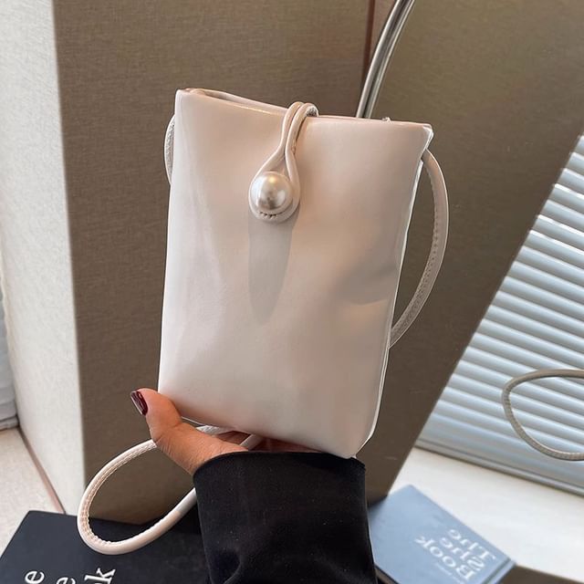 Plain Crossbody Faux Bag Leather