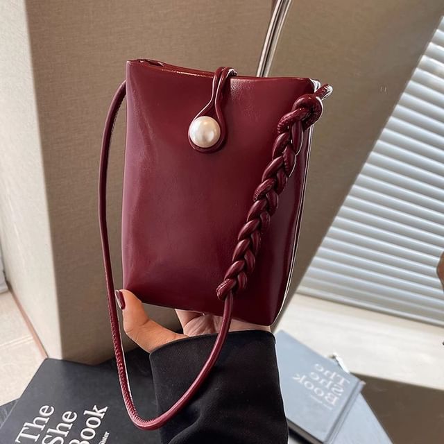 Plain Crossbody Faux Bag Leather