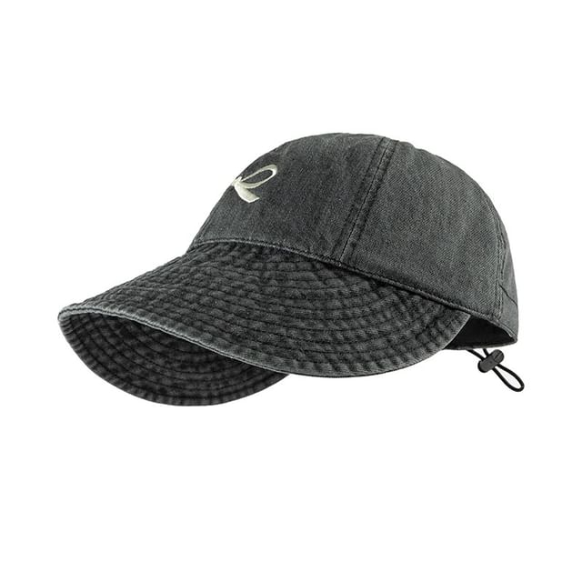 Bow Baseball Embroidered Denim Cap