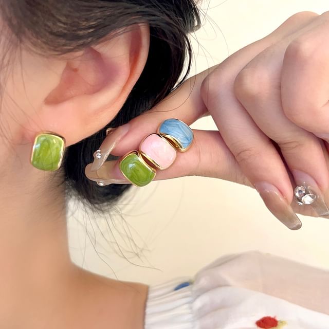 Glaze Stud Alloy Earring