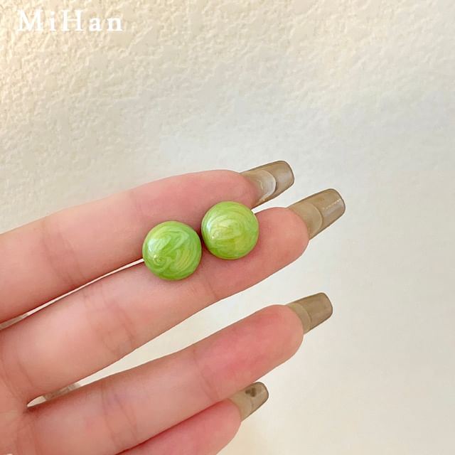 Bead Earring Alloy Stud Glaze