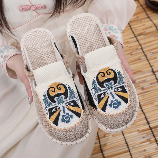 Lace Mules Embroidered