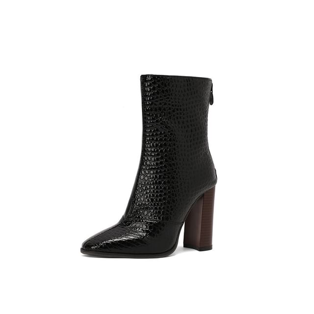 Chunky Boots Short Heel Pointed Toe