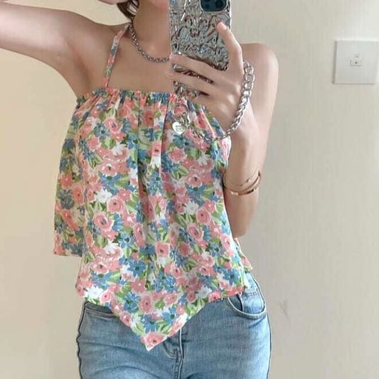Floral Halter Top Print