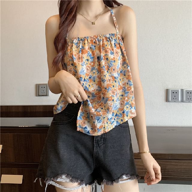 Floral Halter Top Print