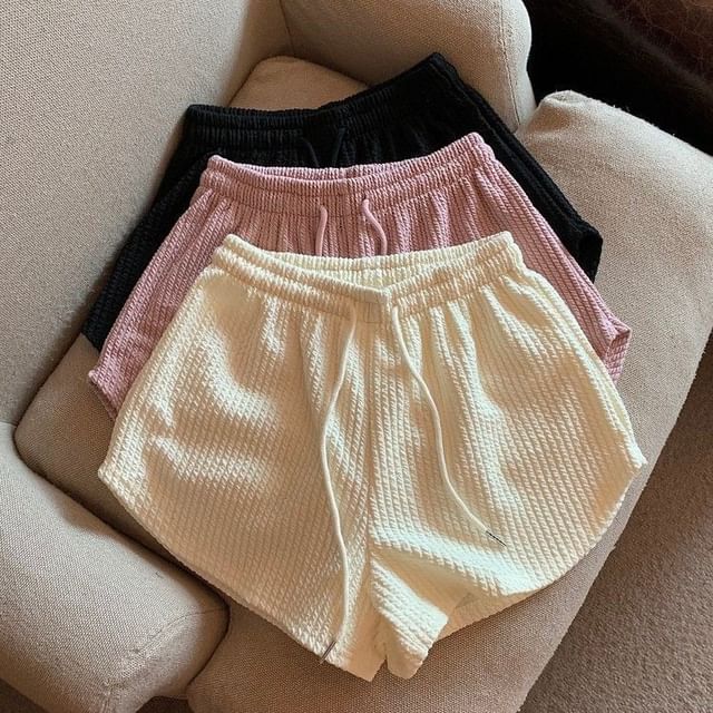 Shorts Plain Waist Drawstring