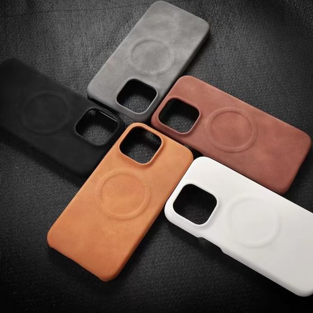 Case Phone Leather Faux MagSafe