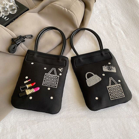 Handle Rhinestone Bag Top Crossbody