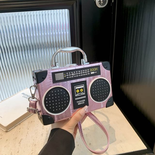Bag Handle Top Radio Box Crossbody