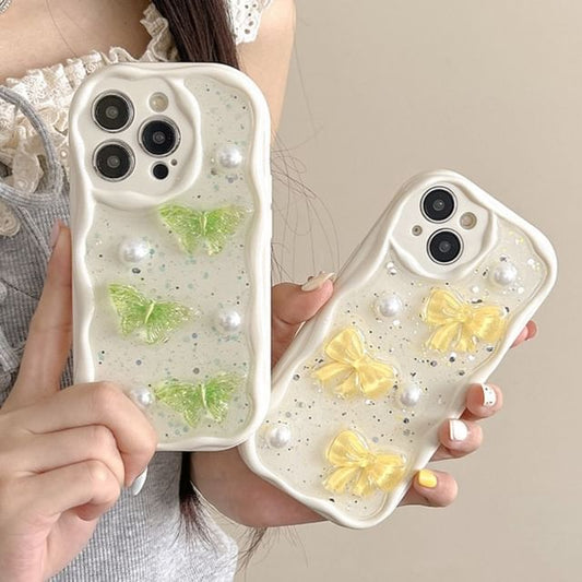 Faux Phone Case Butterfly Pearl