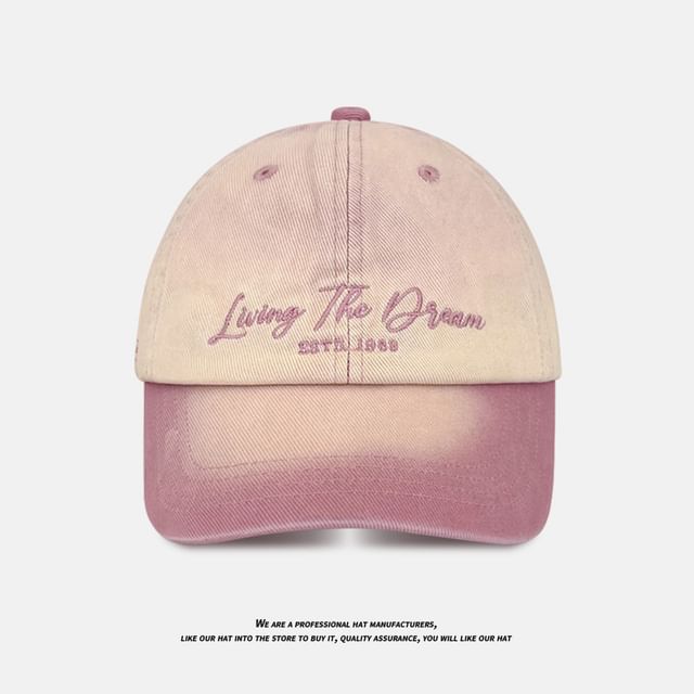 Lettering Cap Denim Embroidered Baseball