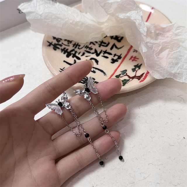 Rhinestone Earring Drop / Butterfly Necklace