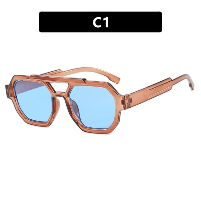 Bridge Plastic Geometric Double Sunglasses