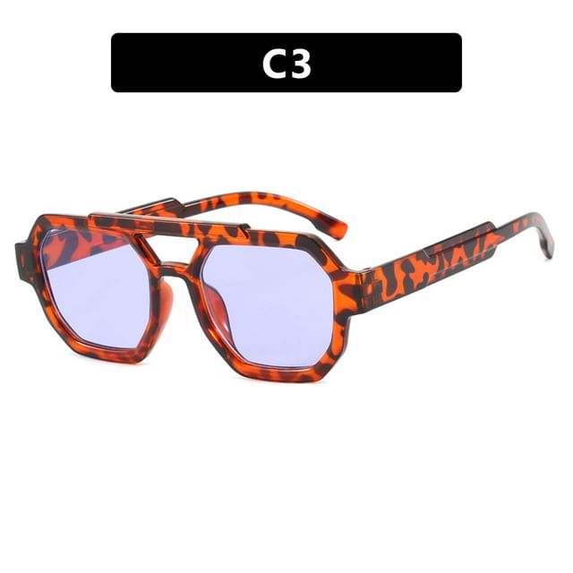 Bridge Plastic Geometric Double Sunglasses