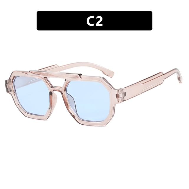 Bridge Plastic Geometric Double Sunglasses