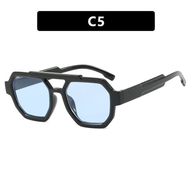 Bridge Plastic Geometric Double Sunglasses