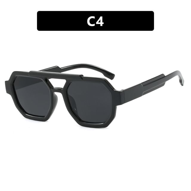 Bridge Plastic Geometric Double Sunglasses