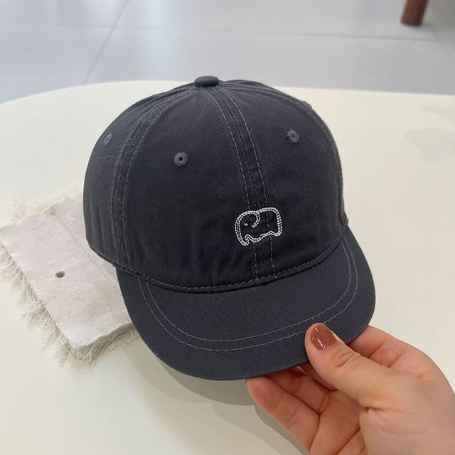 Brim Cap Embroidered Short Elephant