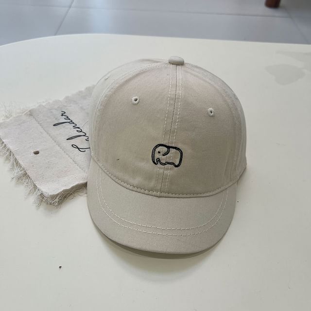 Brim Cap Embroidered Short Elephant