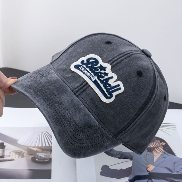 Curved Washed Vintage Embroidered Brim Cap Cotton Baseball