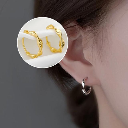 Silver Wavy Sterling Earring Hoop