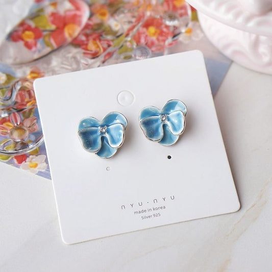 Orchid Clip / Earring On Stud Enamel