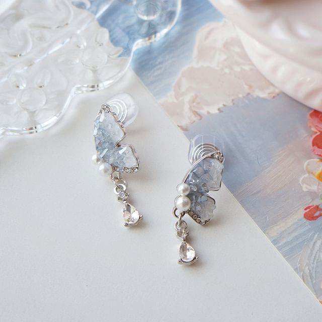 / Earring Butterfly On Clip Drop