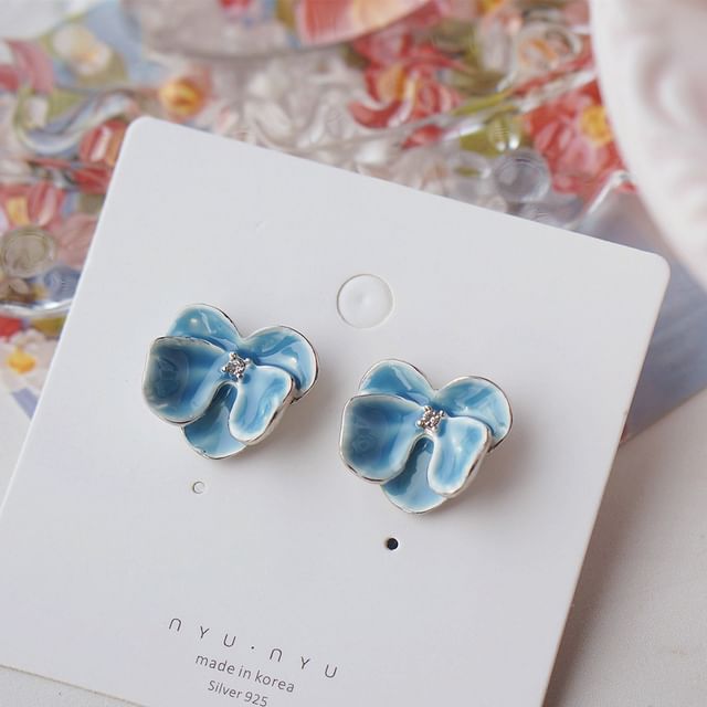 Orchid Clip / Earring On Stud Enamel