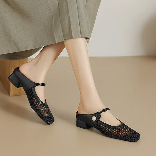 Mules Mesh Heel Low