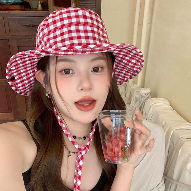 Plaid Hat Bucket