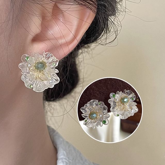 Earring On Flower Clip